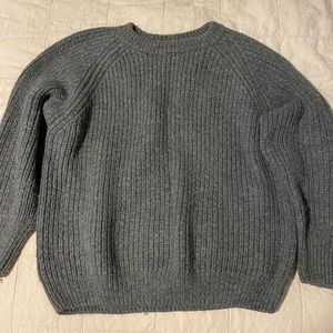 Sister Katie Alpaca Sweater L Grey Thick Soft Knit